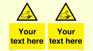 Custom warning run over by operator controlled machine